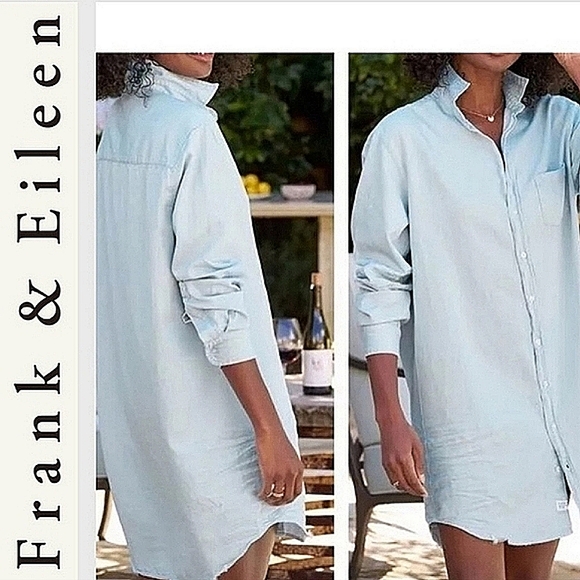 FRANK & EILEEN Famous Classic Mary Distressed Buttondown Shirtdress NWT - Picture 15 of 15